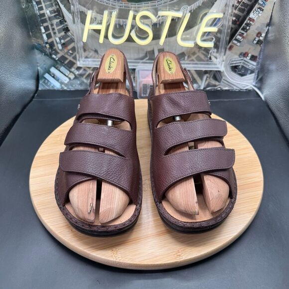 Finn Comfort Sylt Sandals Men 45 Leather Triple Strap Slingback Made in Germany main image 12